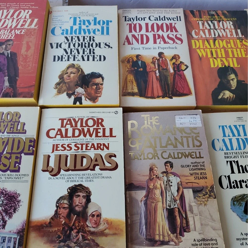 Lot of 35 Taylor Caldwell Vintage Paperback Historical Romance Books NOS